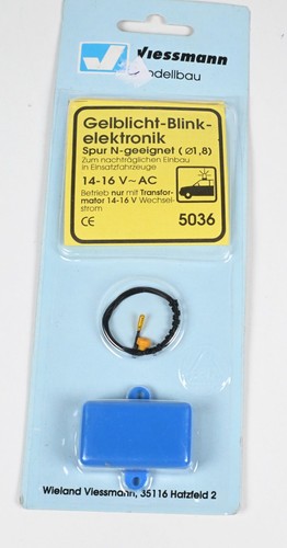 Viessmann escala N 5036 luz amarilla intermitente electrónica 14-16V CA en embalaje original | Zustand: Gebraucht