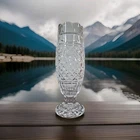 Vintage Waterford Sawtooth Edge Cut Crystal Footed Vase 10 Inches