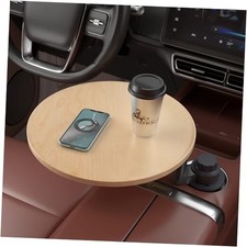 Car Tray  Car Desk for Laptop, 360  Rotating Wood Cup Holder Table, Ash