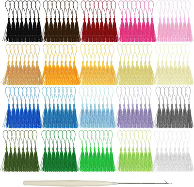 160 Stück Mini Handgefertigtes Quasten, 20 Farben Seidig Weiche Bunte Quasten Mi