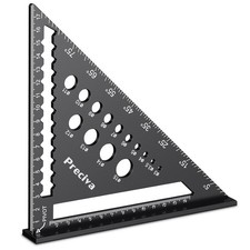 Speed Square with 14 Types of Drill Holes, 7inch Metric Triangle Ruler,... 