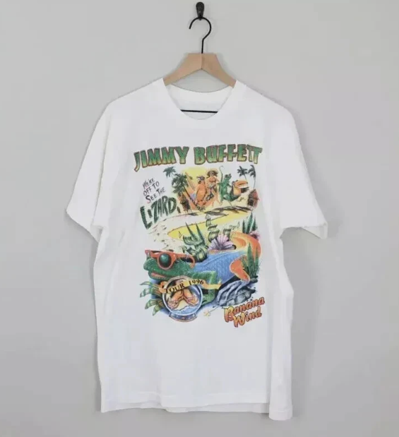 Vintage 1996 Jimmy Buffett Banana Wind Lizard Graphic Tee Unisex Sizes S-5XL  