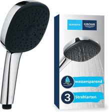 GROHE Vitalio 110 Duschkopf Handbrause wassersparend, 8l pro Min, 3 Strahlarten