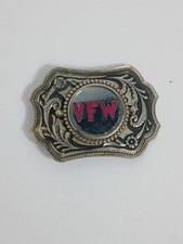 VTG VFW Belt Buckle Military Service War Veteran Of Foreign Wars D2