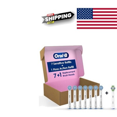 1 Sensitive Gum Care Electric Toothbrush Replacement Heads Pack of 8 White Nylon
