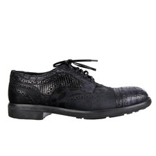 Dolce & Gabbana Caiman Lizard Fur Shoes Milano Black 43 US 10 UK 9 08231