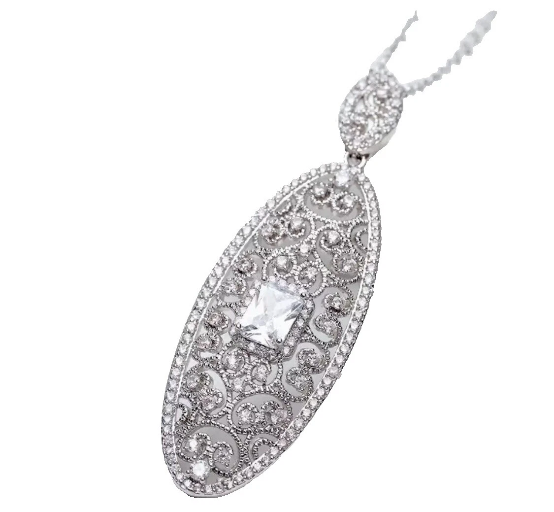 Declaración Enchapado en Oro Blanco 18k Collares y colgantes De moda