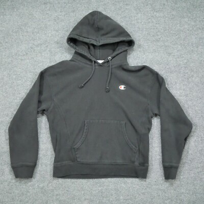 Champion Hoodie Womens Medium Black Pullover Reverse Weave
