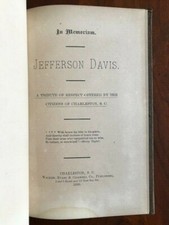 1890 Memorial to JEFFERSON DAVIS Offered by Citizens Charleston, SOUTH CAROLINA