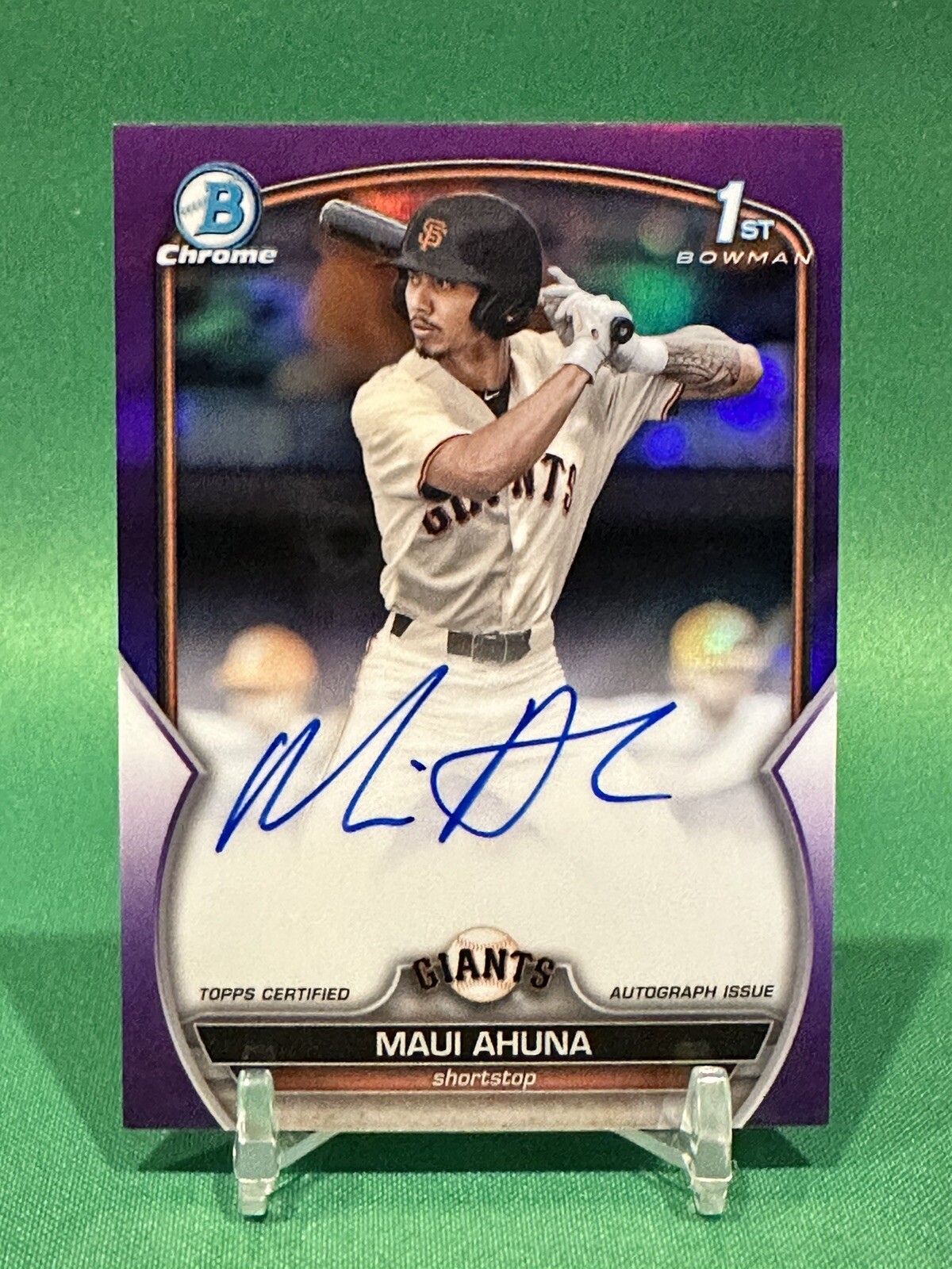 2023 Bowman Draft Chrome Prospect Purple Refractor /250 Maui Ahuna #CDA-MAH Auto