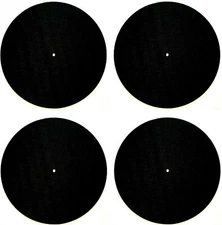 Black Felt Turntable Slipmat 2 Pair 12-inch Vinyl Record DJ Pro Platter Slip Mat