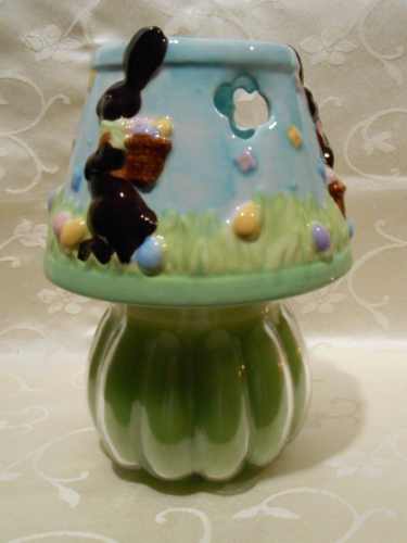 Home Interiors Chocolate Bunny Rabbit Easter Egg Candle Shade Topper - Picture 3 of 4