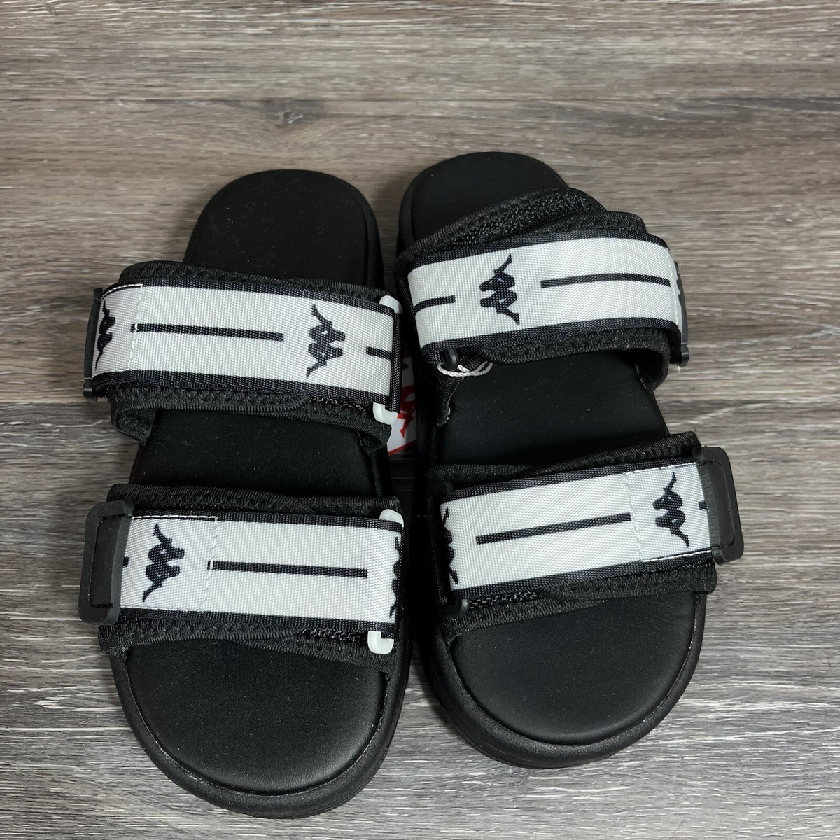 Kappa Authentic JPN Mitel Slides, Black, White Mitel Black Sandals with Straps for Men & Women | Kappa USA main image 3
