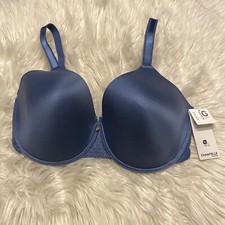 Chantelle 36DDDD Bra Blue Chic Comfort Flex T Shirt Underwire 16M6 NEW