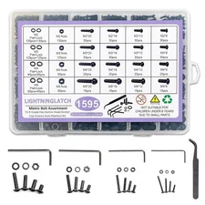 1595 Pcs 10.9 Grade Alloy Steel M2 M3 M4 M5 Screw Nuts and Bolts Assortment Kit