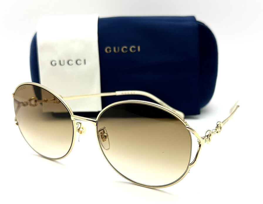 GUCCI サングラス GG1017SK-004 GOLD/BROWN ユニセックス New Gucci Sunglasses GG 1017 SK 004 Gold / Brown 58-18-145