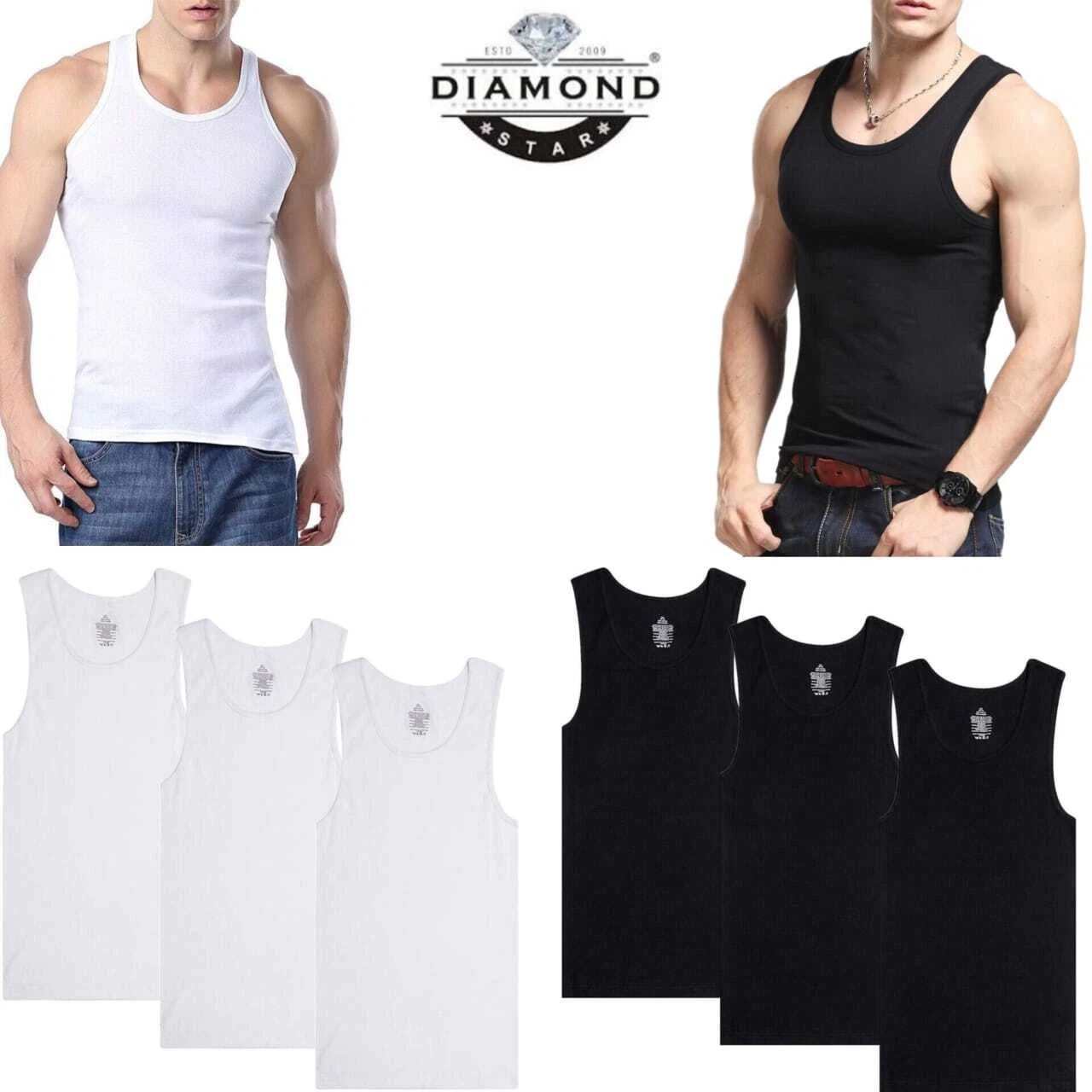 6-12 Pack Men's Tank Top 100% Cotton A-Shirt Wife Beater Undershirts Size S-4XL
Opens in a new windo