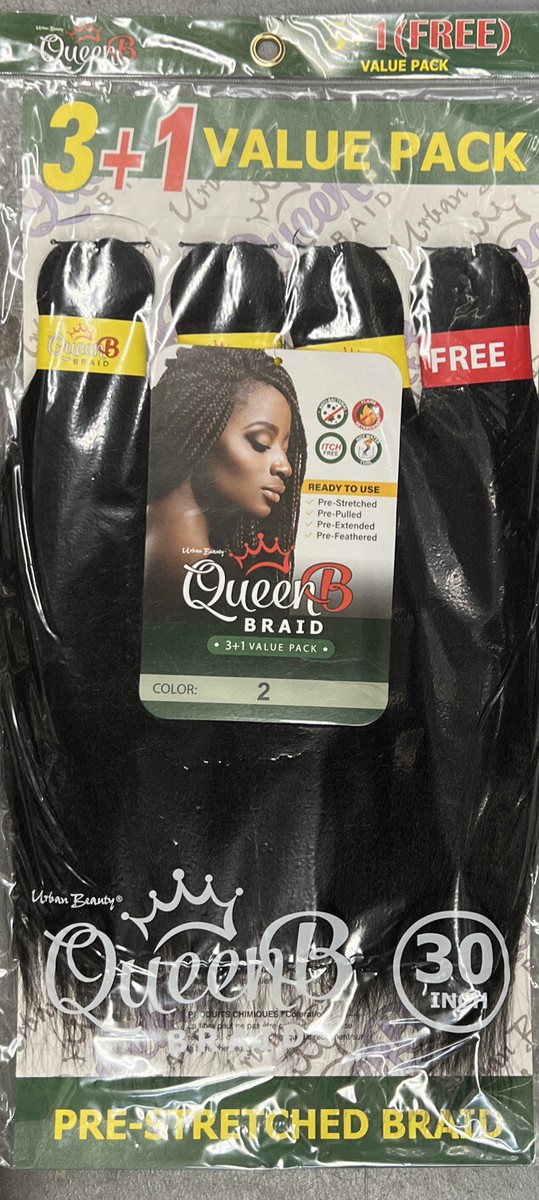 URBAN BEAUTY Queen B 3 + 1 VALUE PACK PRE-STRETCHED BRAIDING