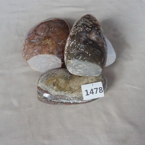 10.7LB 4Pcs Natural Ocean Jasper Onyx Quartz Crystal Palm Decoration Healing - Picture 12 of 12