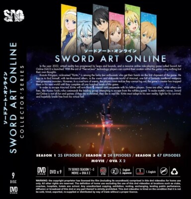 DVD Anime Sword Art Online Complete TV Series Season 1-3 Vol.1-96