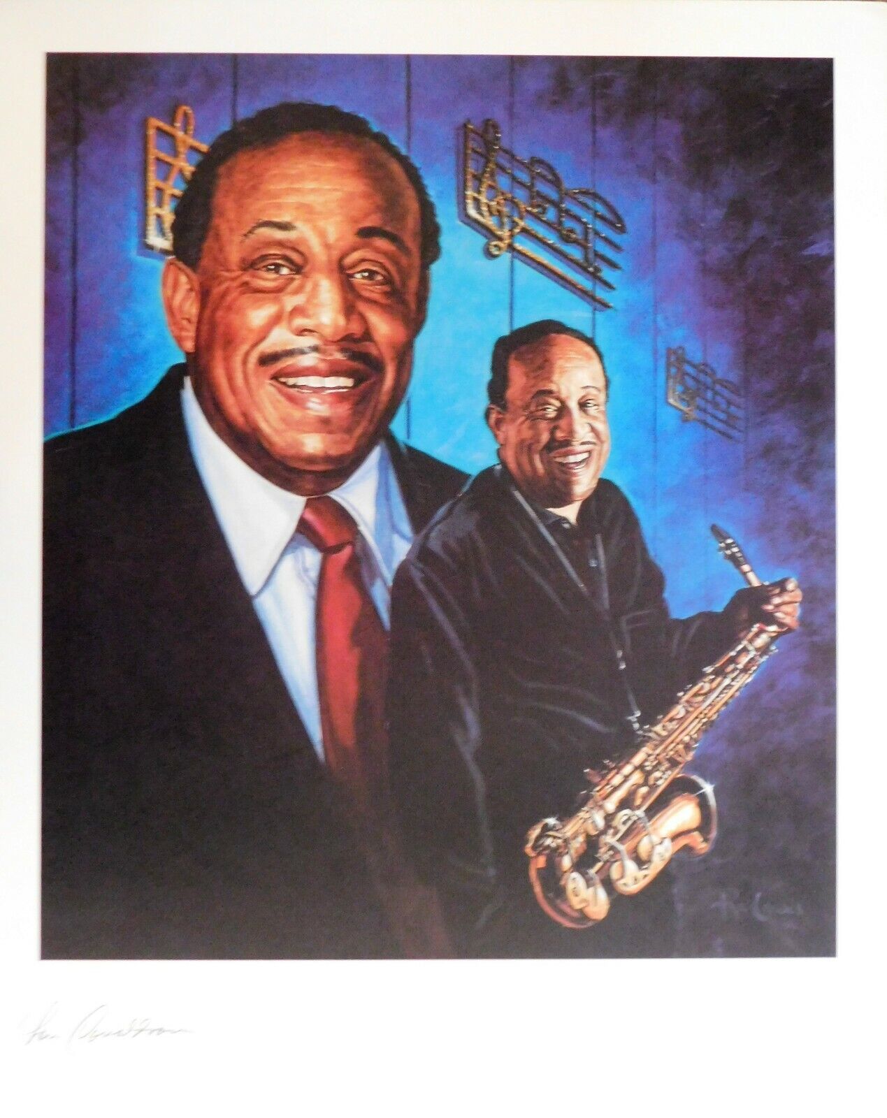 Ron Lewis Autographed Signed Lou Donaldson Jazz Musician Le 16X20 Lithograph JSA Authentic