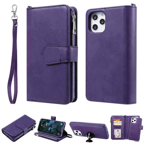 For iPhone 12 11 Pro Max SE 8 7 6s Magnetic Detachable Wallet Leather Case Cover - Picture 10 of 55