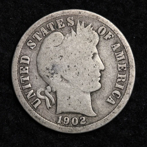 1902-S Silver Barber Dime GOOD FREE SHIPPING