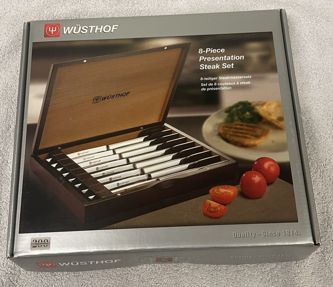 Wusthof 8 Piece Stainless Steel Knife Set w/Mahogany Stained Gift Box