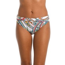 La Blanca Pave The Way Shirred Band Hipster Bikini Bottom Paisley Colorful 12