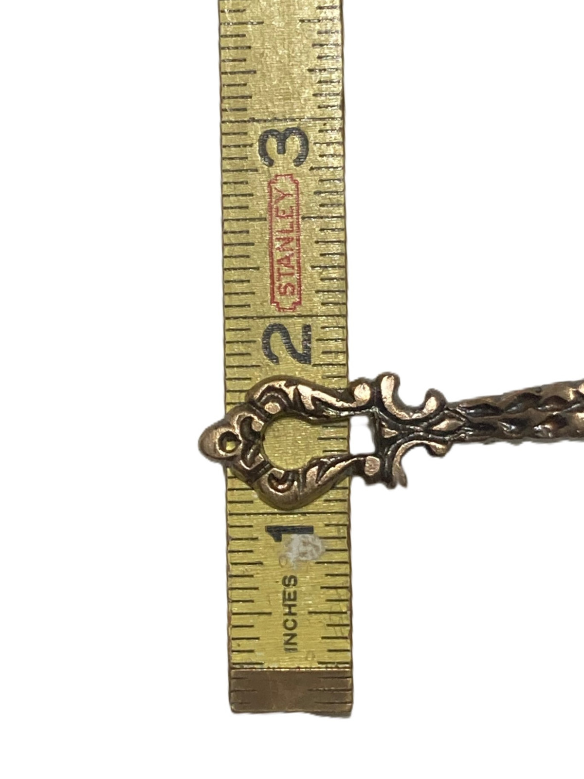 Ornate Antique Brass Door Pull Handle With Key Hole Bookcase Curio Cabinet 3.5"