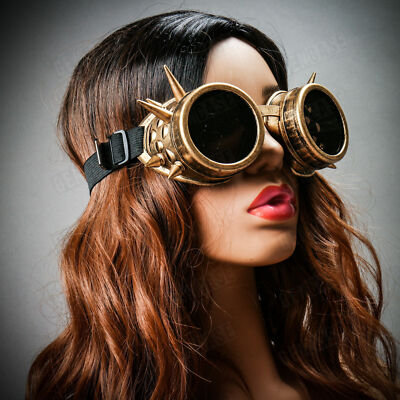 Halloween Steampunk Spikes Goggles Realistic Cosplay Distress Glasses Welding