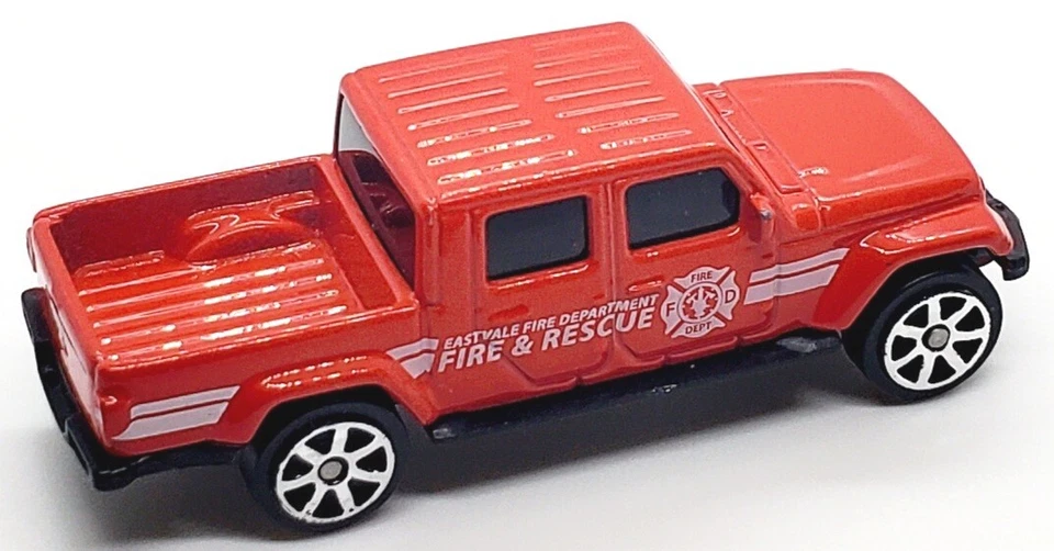 MAISTO JEEP GLADIATOR EASTVALE  FIRE & RESCUE RED 1:64 DIECAST 3" PICKUP TRUCK  - Image 4 of 4