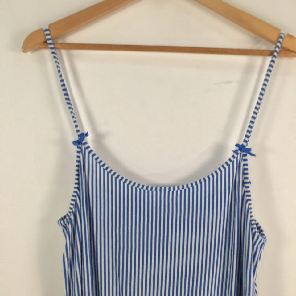 Juicy Couture Mujer Mono Mameluco Talla L Azul Blanco Rayas Sin Mangas 070372 Foto 2 de 4