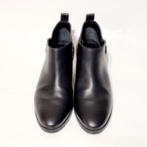 Vionic Cecily Ankle Boots Black Leather Zip Block Heel Waterproof Wms 9US 40EU - Picture 8 of 21