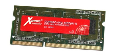4 GB DDR3-RAM 204-pin SO-DIMM PC3-12800S  1,5V  'Xmore Industrial DDR3SO-04G-XIC
