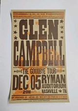 Glen Campbell Ryman Auditorium Hatch Show Print Goodbye Tour Poster 2011