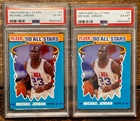 MICHAEL JORDAN 1990-91 FLEER ALL-STARS #5.   2 CARD LOT.   PSA 6 EX-MT.