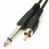 3M 6.35Mm 0.6Cm Mono Jack Stecker Sich Rca Phono Kabel Nickel AnschlüSse [006