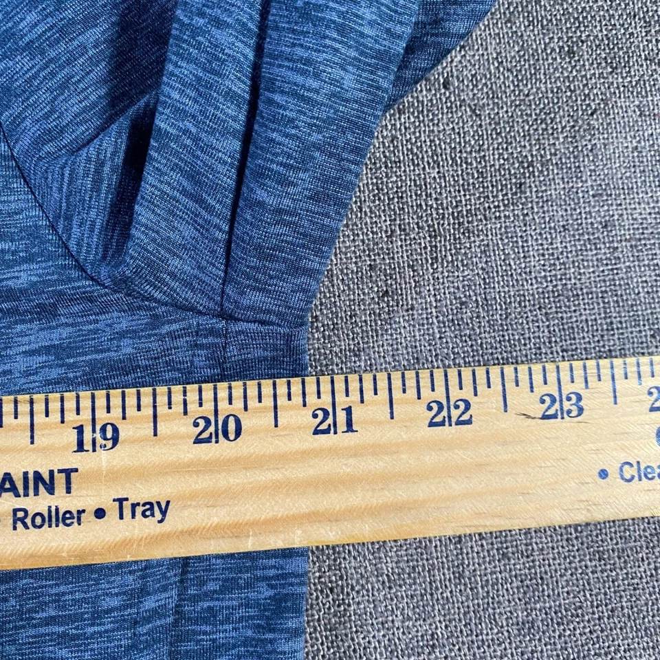 Banana Republic Men's Blue Heathered Full Zip Hooded Jacket Athletic Fit Size M - Image 4 of 4