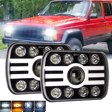 7x6" 5X7" INCH LED Headlight Hi/Low Fit 86-95 Jeep Wrangler YJ Cherokee XJ