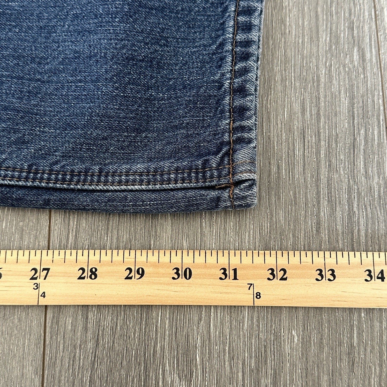 Women’s Carhartt Plaid Lined Jeans 18x32 Straight Fit Dark Wash Denim Workwear thumbnail 6