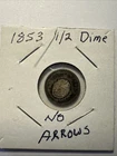 1853-P Seated Liberty Half Dime 5C No Arrows Circulated Rare Date