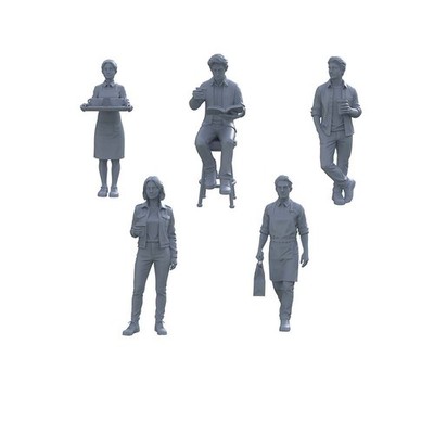 LYTR35010 1/35 Unpainted 3D Printed Model, Cute Doll for Scene Matching Use 1set