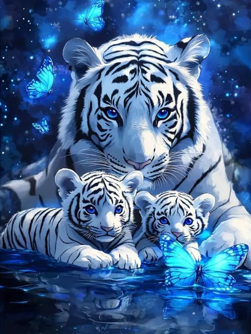 Tiger Diamond Painting Kits for Adults, 5D Tiger Diamond Art Kits for Beginner,