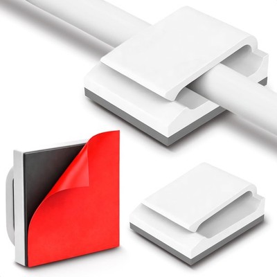 LED Light Strip Cable Clips - 100 Pcs Adhesive Wall Mounting Standart, White 