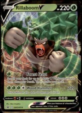 rillaboom v pokemon card price - SWSH014 Ultra Rare Promo Weakness / Resistance / Retreat Cost Rillaboom V (Full Art) (SWSH02: