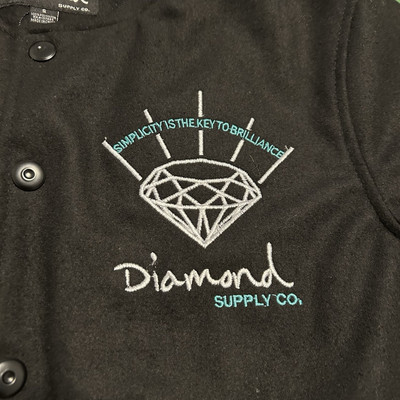 Diamond Supply Company Mens Bomber Varsity Jacket Black Size Small S Skate NWT