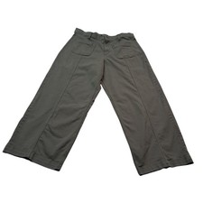 Toad  Co Linden Wide Leg Canvas Pant Womens 16 Green Beetle Crop Organic Cotton