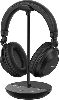 SIMOLIO 737D Plus TV Headphones Wireless for Seniors with Cinema & Black 