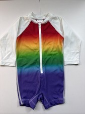 HANNA ANDERSSON Rainbow Sunblock Rash Guard Suit Swimsuit Sz 12-18 months